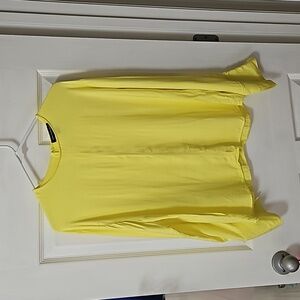 Something Navy Canary Yellow Long Sleeve Blouse